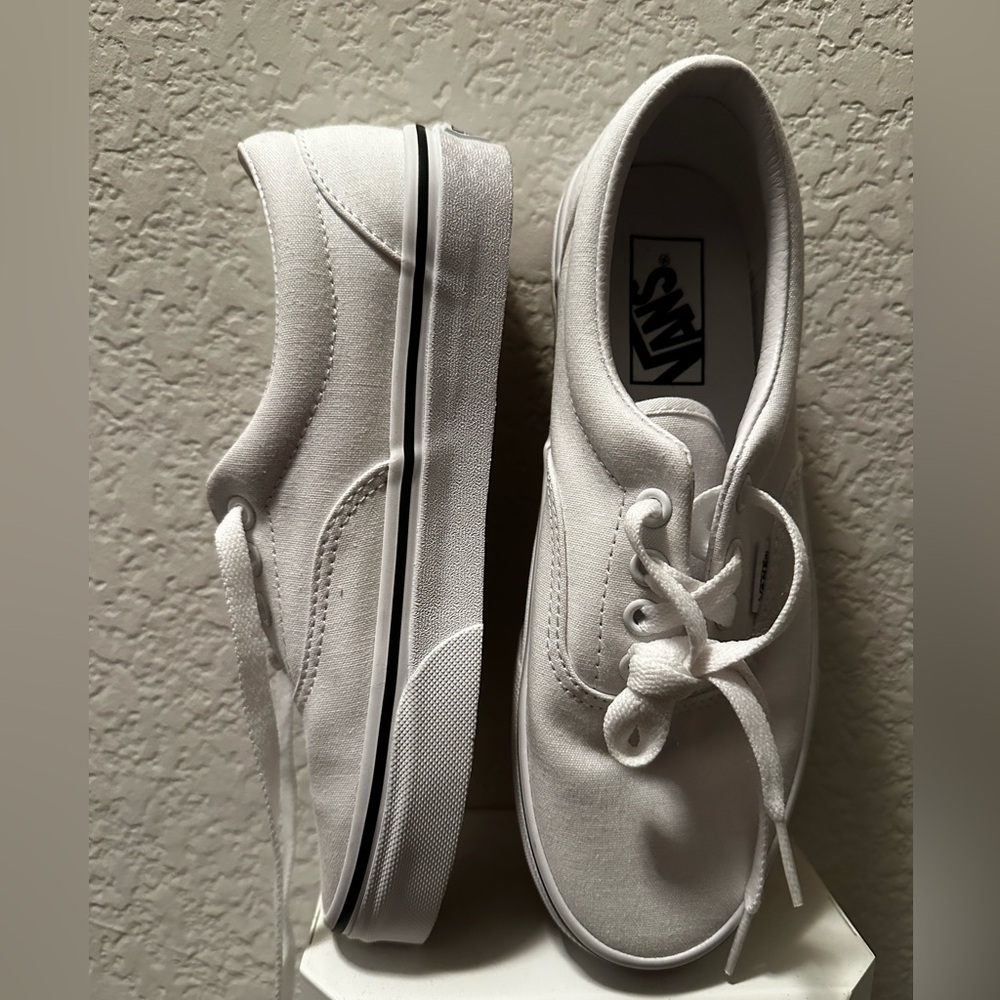 White Lace Up Vans
